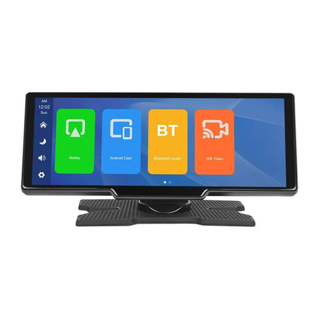 Automonitor 9,3" Podofo A3073 Carplay&Android Auto + Voor- en achtercamera