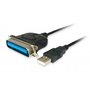 Equip 133383 USB to Parallel Adapter Cable, USB 2.0 -> IEEE1284, Male/Male, Black