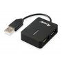 Equip 128952, 4-port Travel USB Hub, USB 2.0, 480 Mbit/s, Plastic, Black